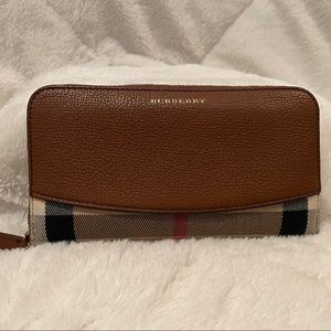 Authentic Burberry Zip Around Long Wallet
